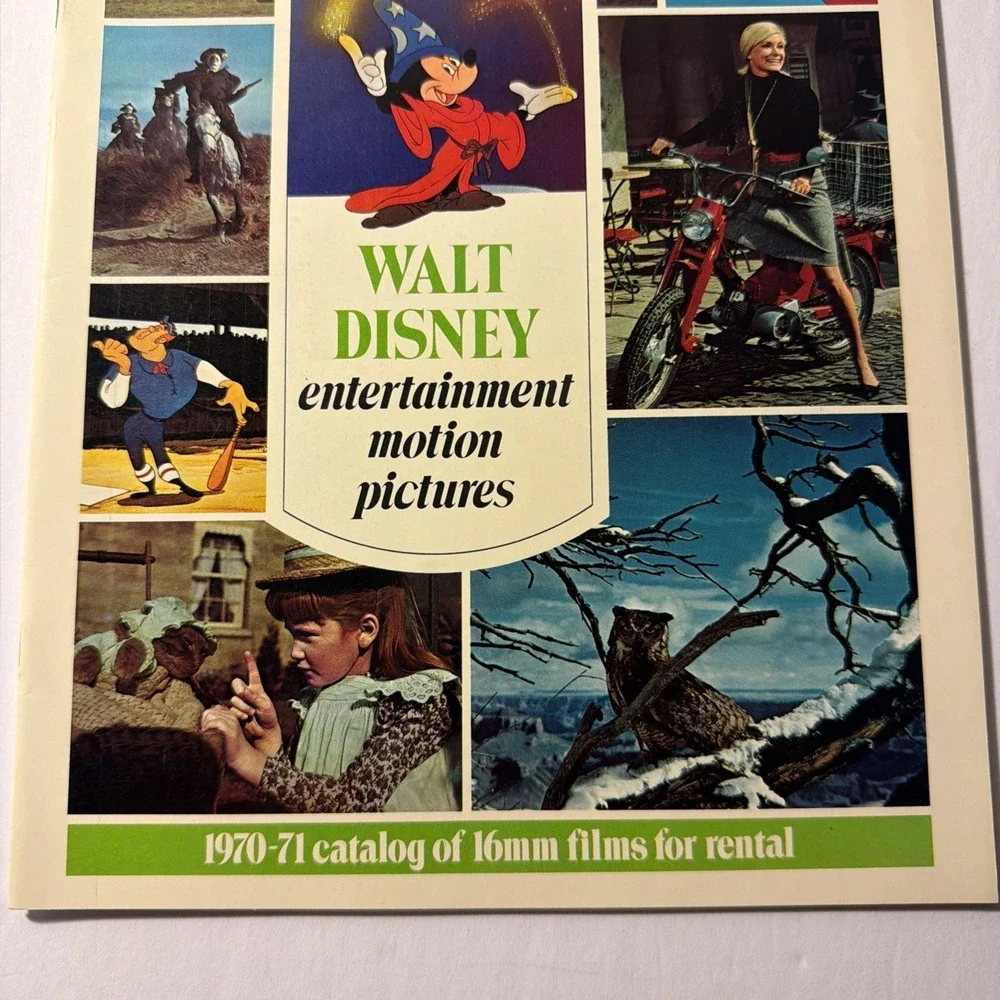 Walt Disney Entertainment Motion Pictures 1970-1971 Catalog of 16mm films rental